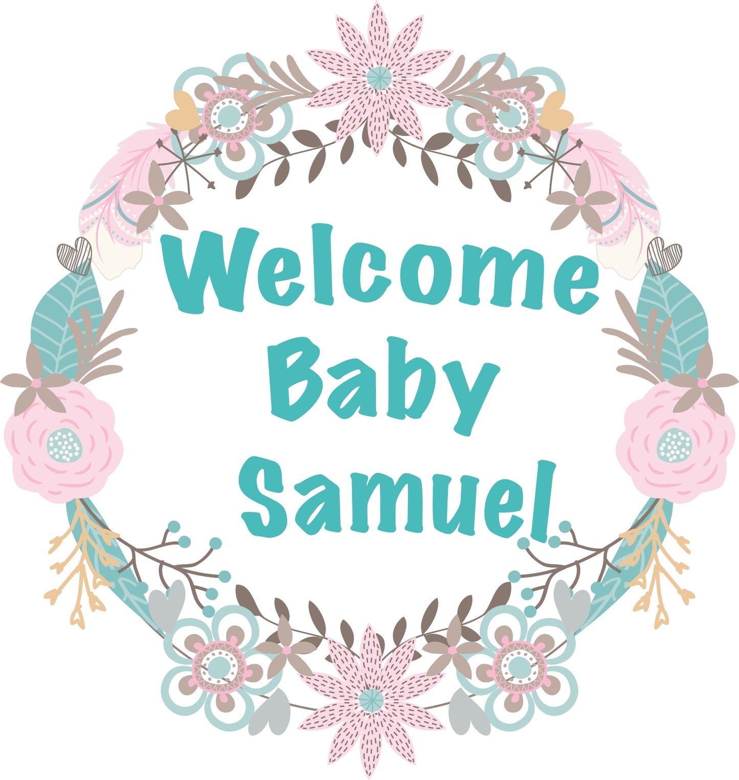 Personalised Welcome Baby Blanket- Receiving Blanket.