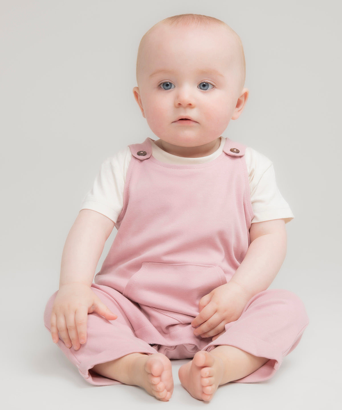 pink cotton dungarees for baby