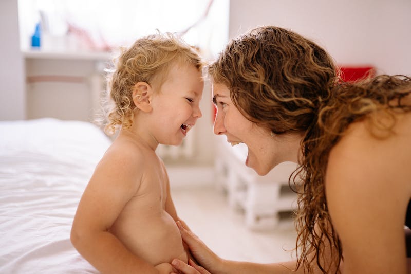 mother toddler Potty training moment