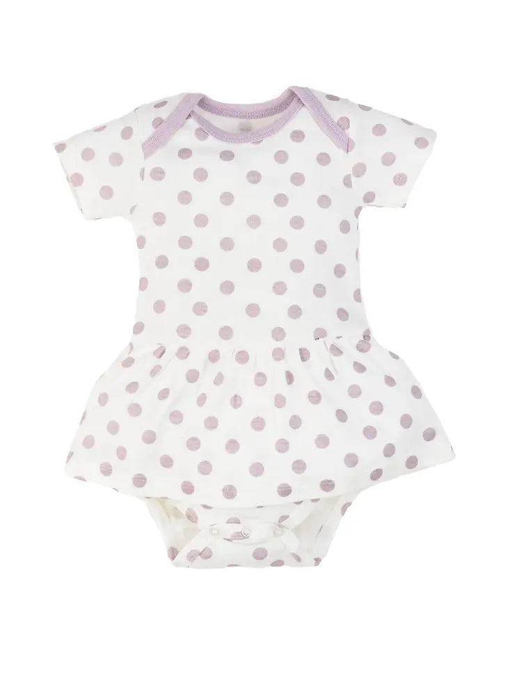 Summer time Skirted Bodysuit - Lavender Dot