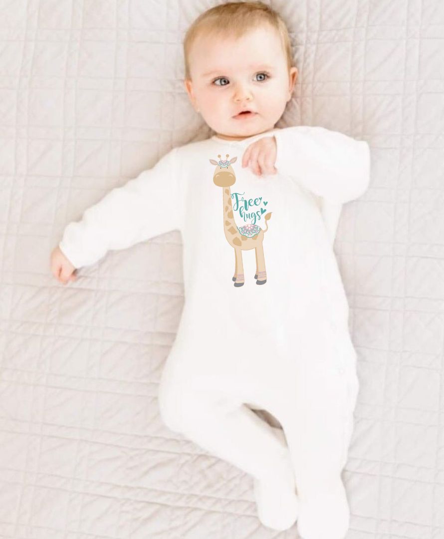 Giraffe-Free Hugs- Boho Newborn Sleeping Romper