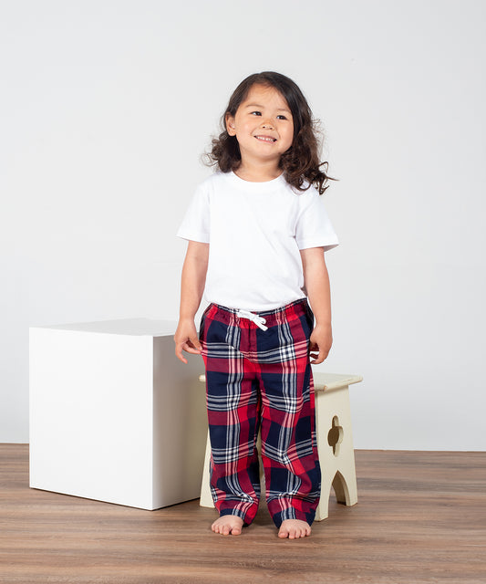Toddler/ Newborn Christmas Pjs- Tartan Red/Navy lounge Pants