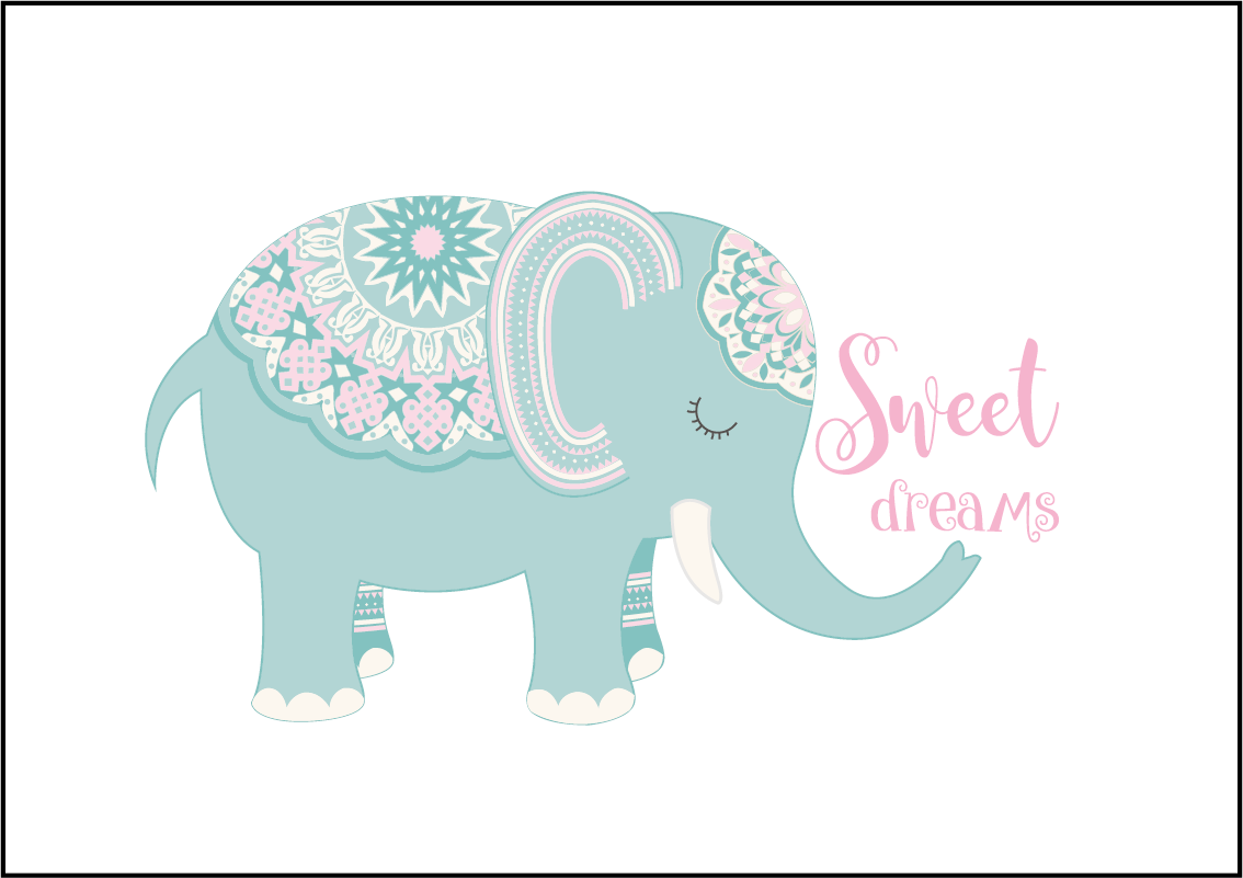 Elephant Sweet Dreams- Boho Newborn Sleep Gown