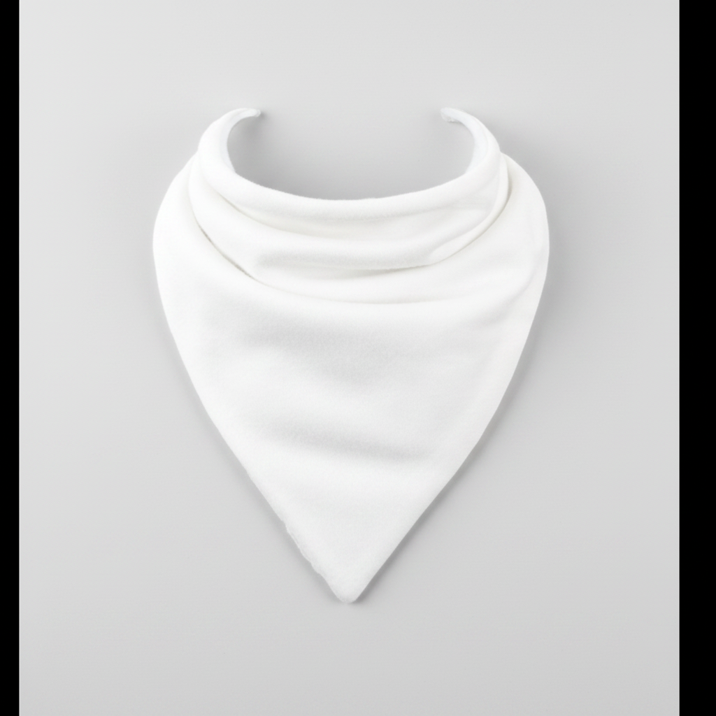 White Organic Baby Bib for Sensitive Skin made from 100% GOTS-certified organic Egyptian cotton by Prima Cotton.