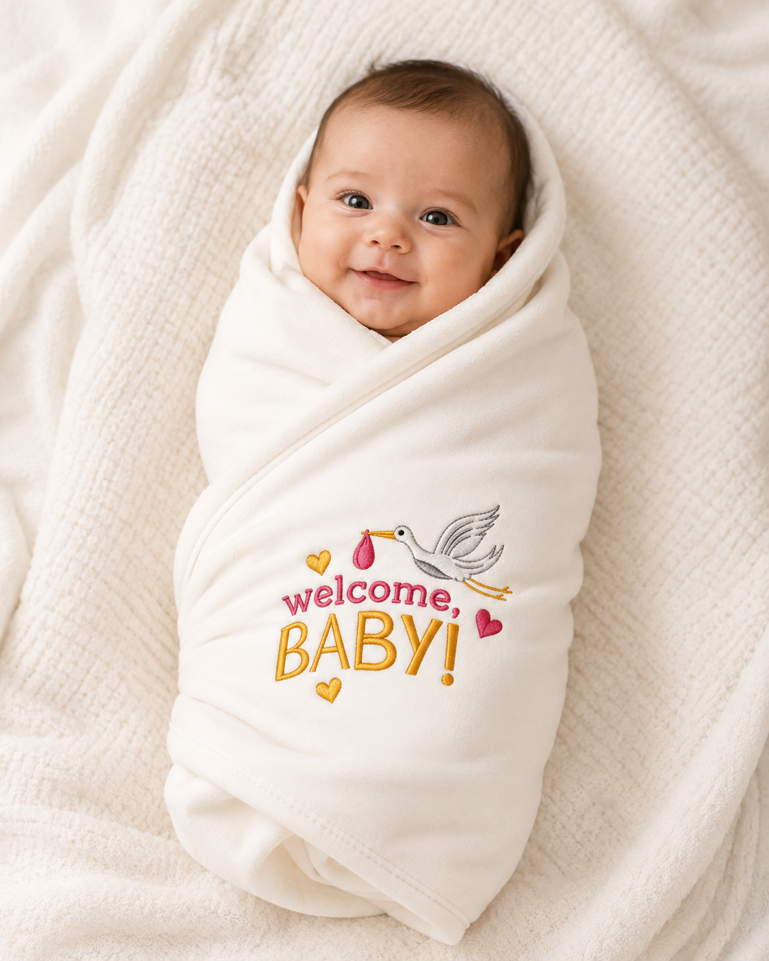 organic-baby-blanket-stork-embroidery-newborn-wearing-prima-cotton.webp