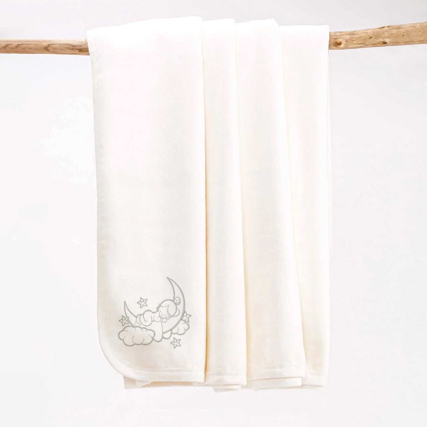sleeping baby embroidered Blanket made of Egyptian organic cotton with extra soft feeling