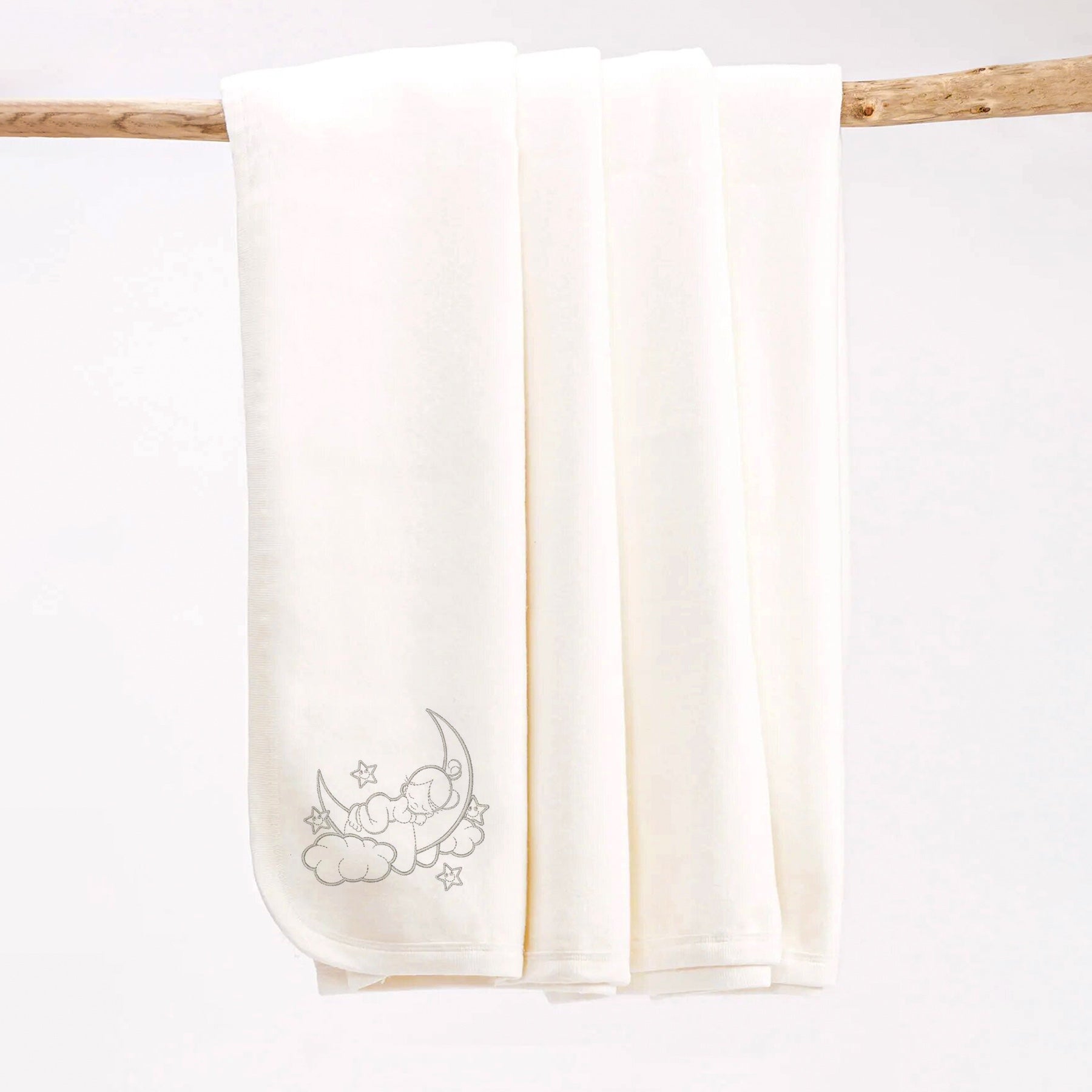 sleeping baby embroidered Blanket made of Egyptian organic cotton with extra soft feeling