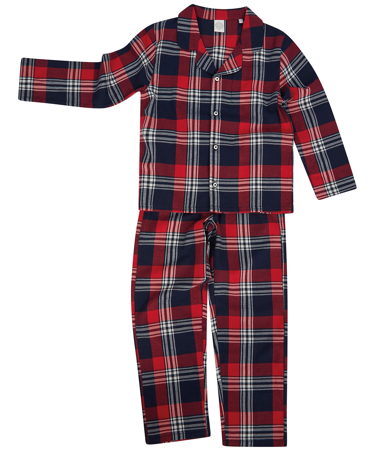 Kids Tartan Lounge Set-Red/Navy Check