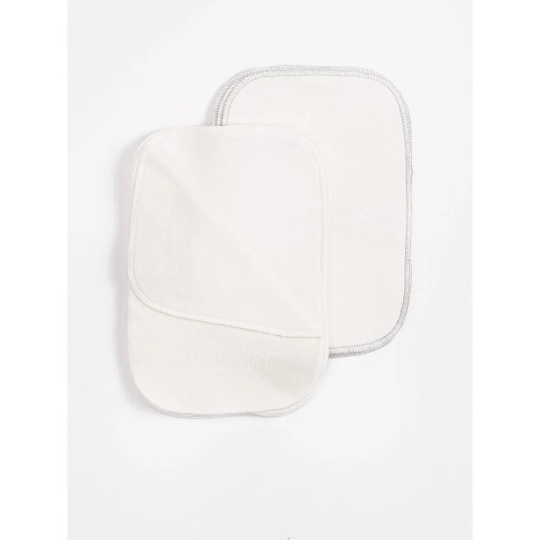 White Organic Baby Washcloth for Sensitive Skin made from 100% GOTS-certified organic cotton.