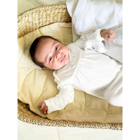 Lap Shoulder Baby Gown - new born - organic cotton