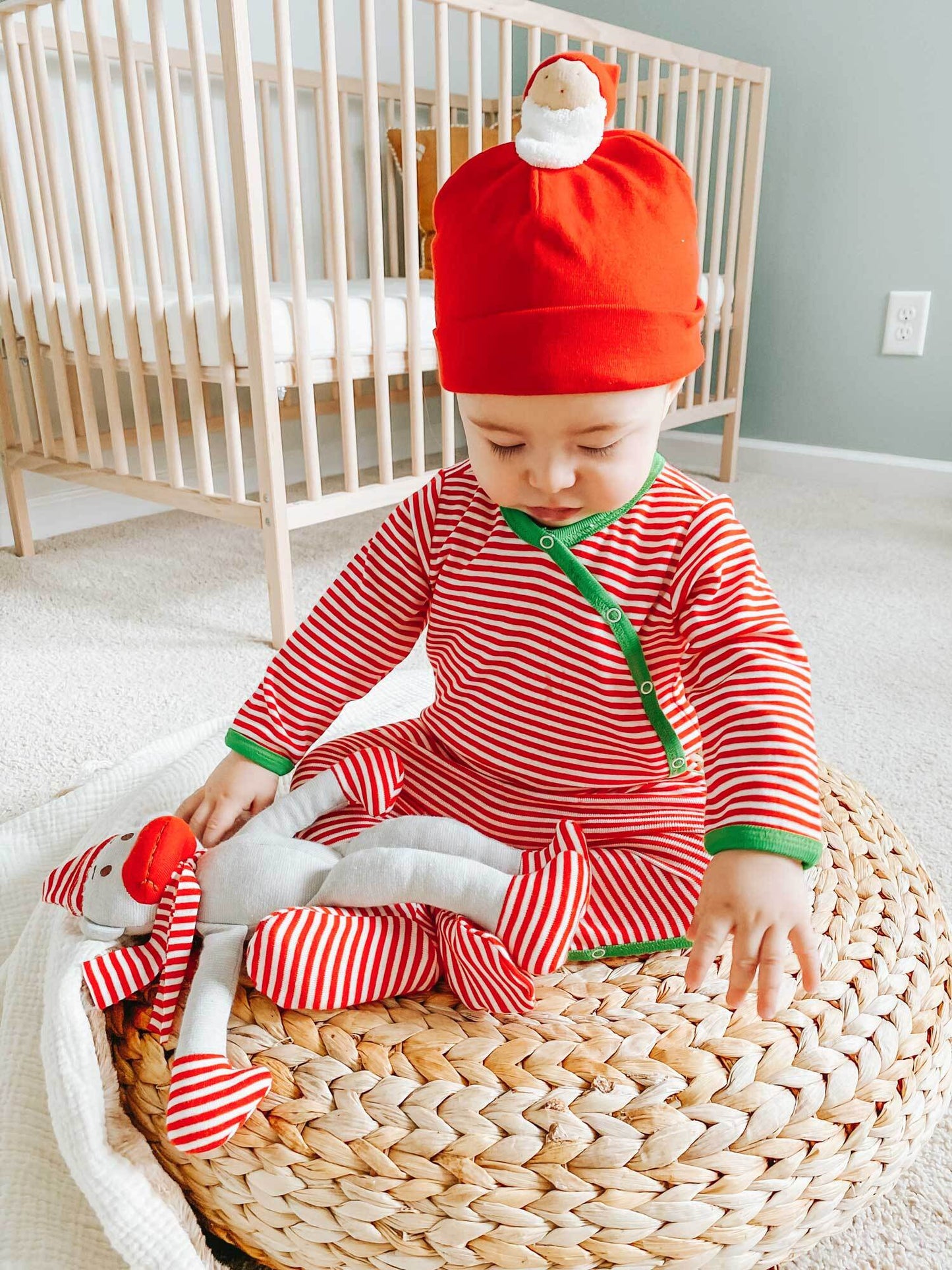 Organic Baby Santa Holiday Beanie
